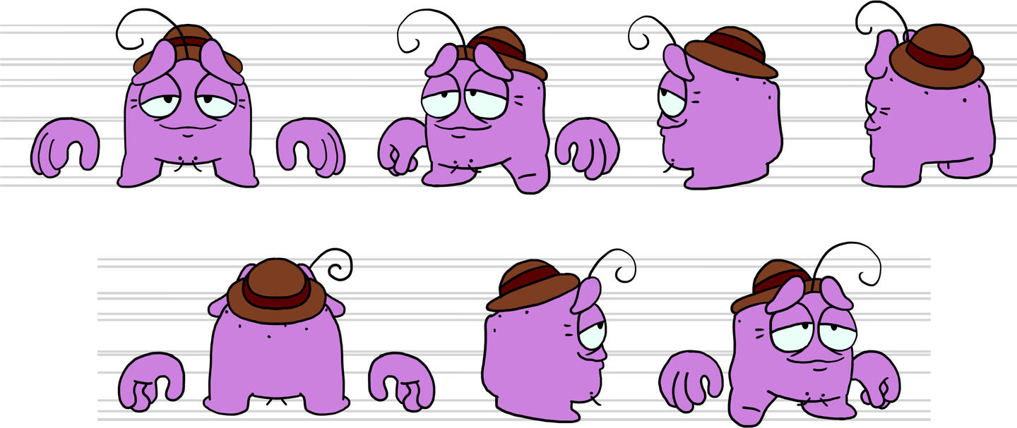 Model sheet Q-berto calmado