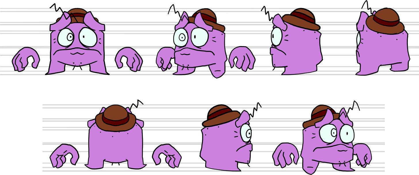 Model sheet Q-berto estrezado